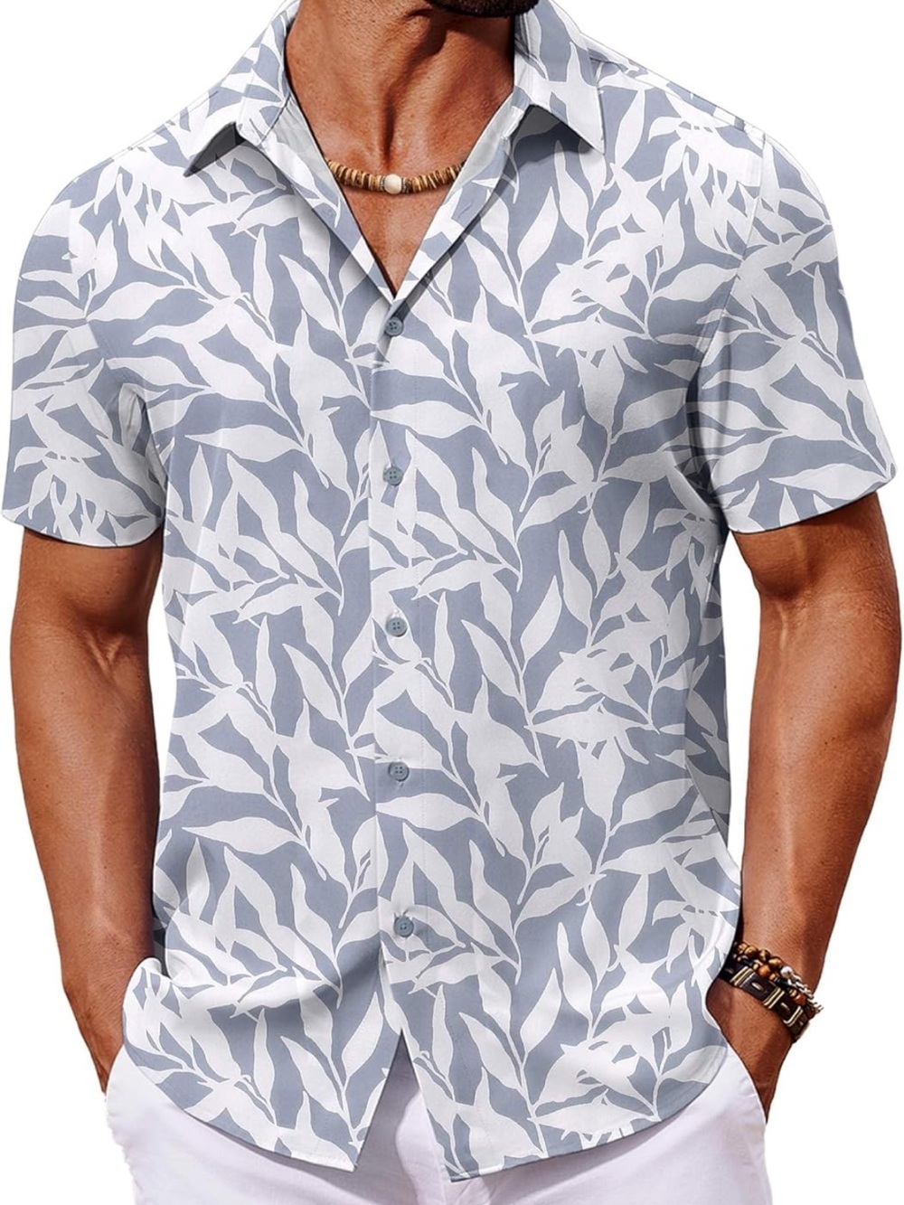 NWT CooFandy Hawaiian Shirt Short Sleeve Button Down Shirts Tropical Floral 2XL